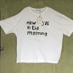 Zara Woman Basic Collection T-Shirt Large White